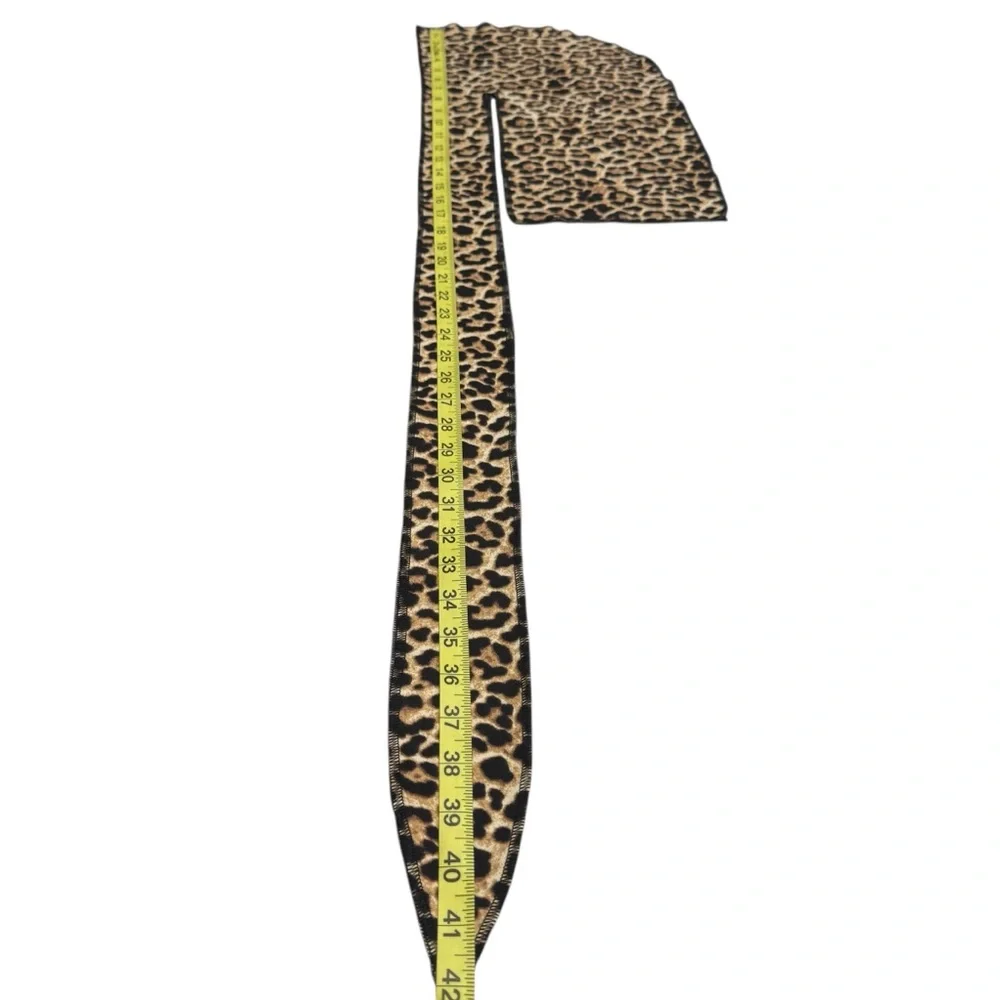 Animal Print Jersey Durag Long Tail Head Scarf Head Cap Cheetah Stretch Wave